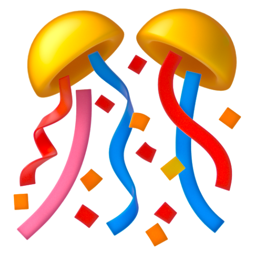 Emoji Bóng hoa giấy 🎊 dạng 3D