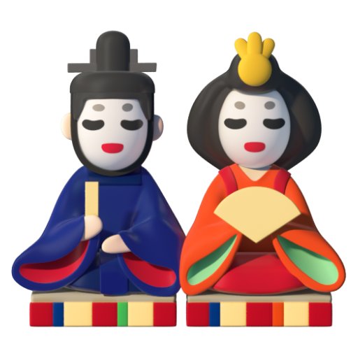 Emoji Búp bê Nhật Bản 🎎 dạng 3D