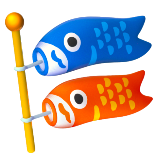 Emoji Cờ cá chép 🎏 dạng 3D