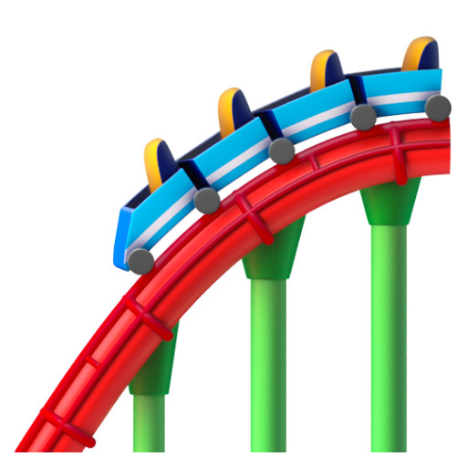 Emoji Tàu lượn siêu tốc 🎢 dạng 3D