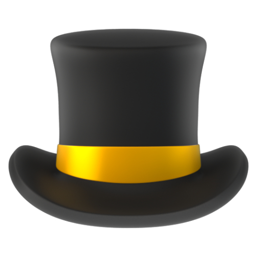 Emoji Mũ chóp cao 🎩 dạng 3D
