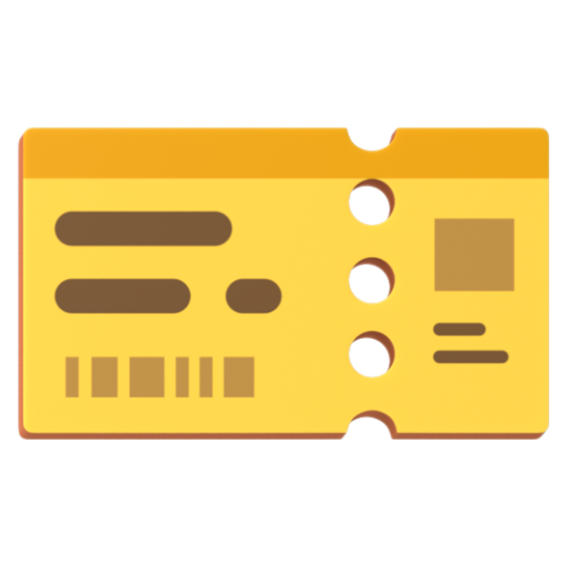 Emoji Vé 🎫 dạng 3D