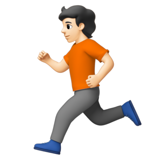 Emoji Người chạy: màu da sáng 🏃🏻 dạng 3D