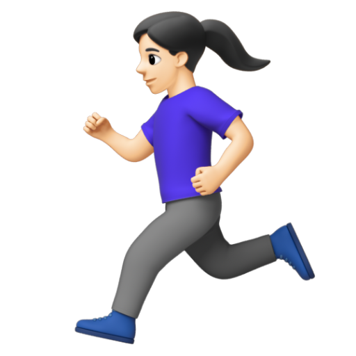 Emoji Người phụ nữ đang chạy: màu da sáng 🏃🏻‍♀ dạng 3D