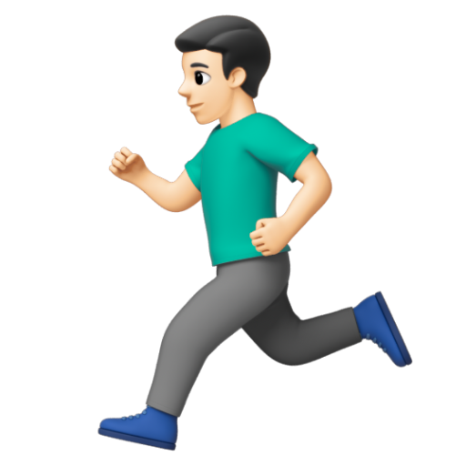 Emoji Người đàn ông đang chạy: màu da sáng 🏃🏻‍♂ dạng 3D