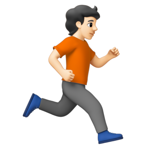 Emoji Người chạy: màu da sáng, hướng sang phải 🏃🏻‍➡ dạng 3D