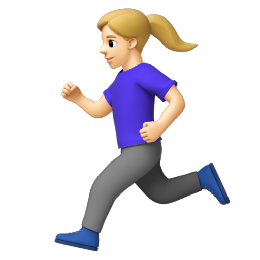 Emoji Người phụ nữ đang chạy: màu da sáng trung bình 🏃🏼‍♀ dạng 3D
