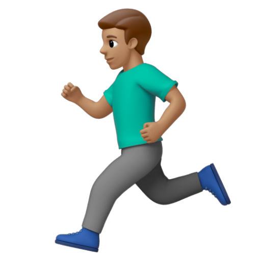 Emoji Người đàn ông đang chạy: màu da trung bình 🏃🏽‍♂ dạng 3D