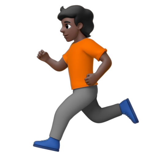 Emoji Người chạy: màu da tối 🏃🏿 dạng 3D