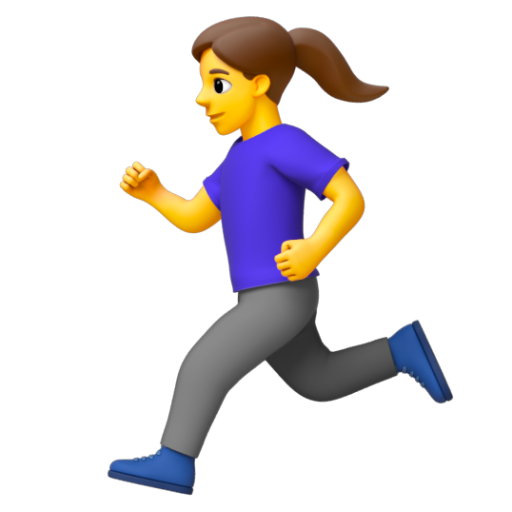 Emoji Người phụ nữ đang chạy 🏃‍♀ dạng 3D