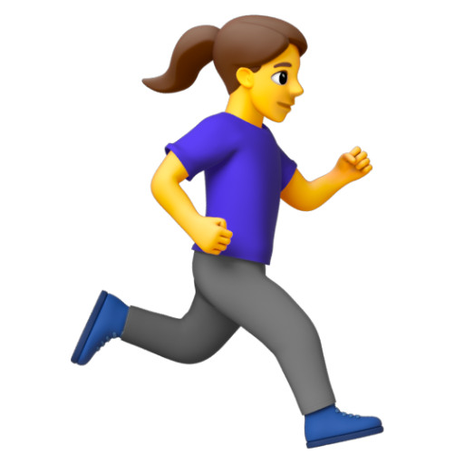 Emoji Người phụ nữ đang chạy: hướng sang phải 🏃‍♀‍➡ dạng 3D