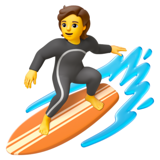 Emoji Người lướt sóng 🏄 dạng 3D