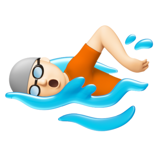 Emoji Người bơi: màu da sáng 🏊🏻 dạng 3D