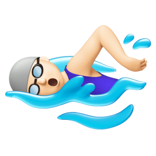 Emoji Người phụ nữ đang bơi: màu da sáng 🏊🏻‍♀ dạng 3D