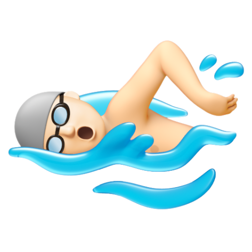 Emoji Người đàn ông đang bơi: màu da sáng 🏊🏻‍♂ dạng 3D