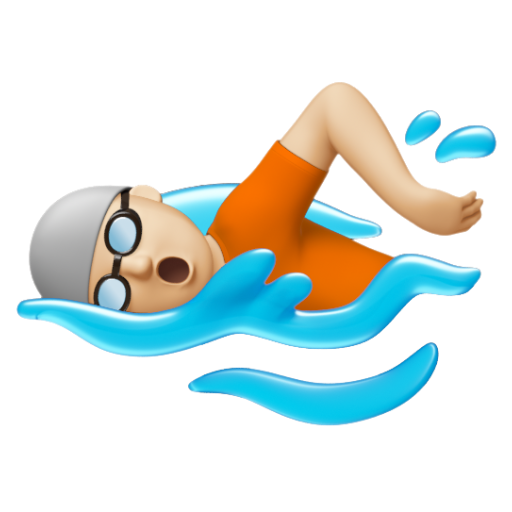 Emoji Người bơi: màu da sáng trung bình 🏊🏼 dạng 3D