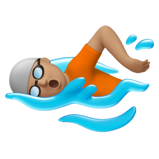 Emoji Người bơi: màu da trung bình 🏊🏽 dạng 3D