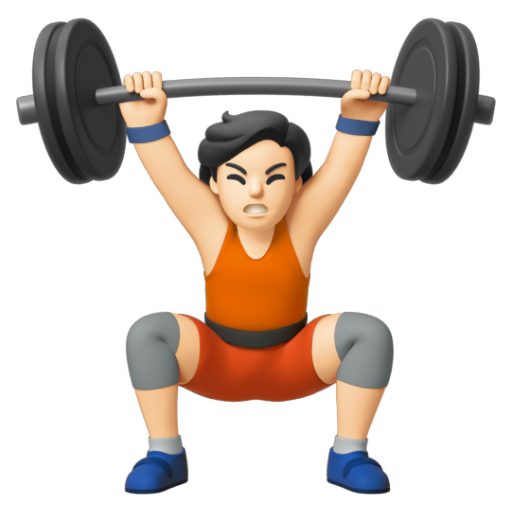Emoji Người cử tạ: màu da sáng 🏋🏻 dạng 3D