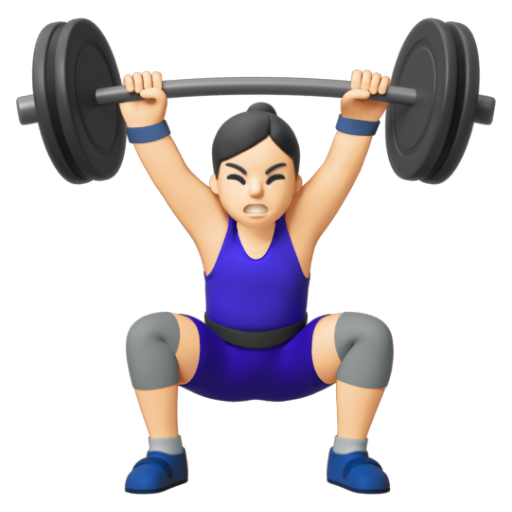 Emoji Người phụ nữ cử tạ: màu da sáng 🏋🏻‍♀ dạng 3D