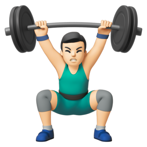 Emoji Người đàn ông cử tạ: màu da sáng 🏋🏻‍♂ dạng 3D