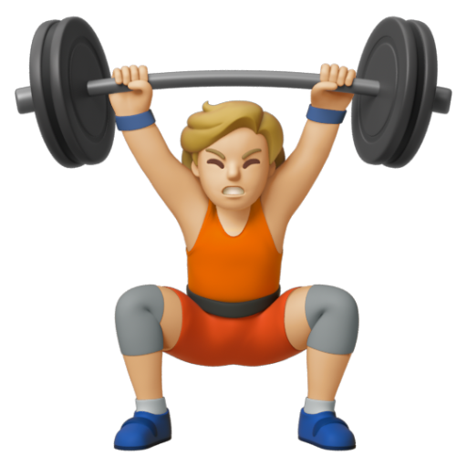 Emoji Người cử tạ: màu da sáng trung bình 🏋🏼 dạng 3D