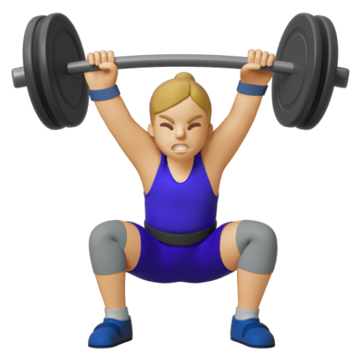 Emoji Người phụ nữ cử tạ: màu da sáng trung bình 🏋🏼‍♀ dạng 3D