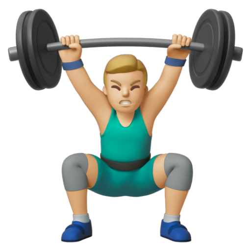Emoji Người đàn ông cử tạ: màu da sáng trung bình 🏋🏼‍♂ dạng 3D