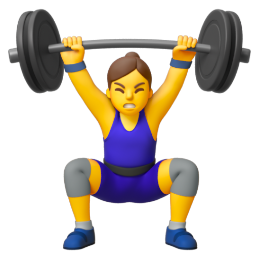 Emoji Người phụ nữ cử tạ 🏋‍♀ dạng 3D