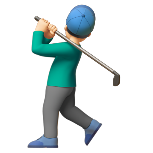 Emoji Người đàn ông chơi gôn: màu da sáng 🏌🏻‍♂ dạng 3D
