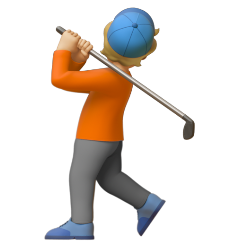 Emoji Người chơi gôn: màu da sáng trung bình 🏌🏼 dạng 3D