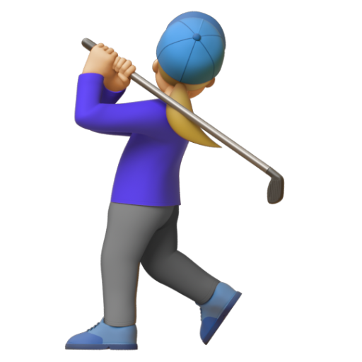 Emoji Người phụ nữ chơi gôn: màu da sáng trung bình 🏌🏼‍♀ dạng 3D
