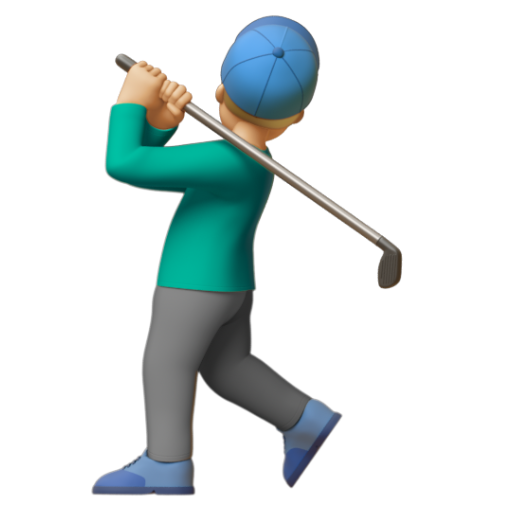 Emoji Người đàn ông chơi gôn: màu da sáng trung bình 🏌🏼‍♂ dạng 3D
