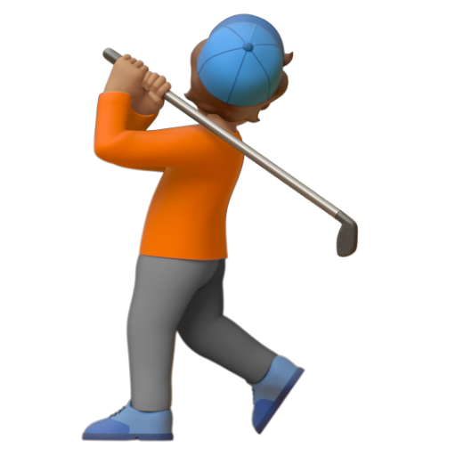 Emoji Người chơi gôn: màu da trung bình 🏌🏽 dạng 3D