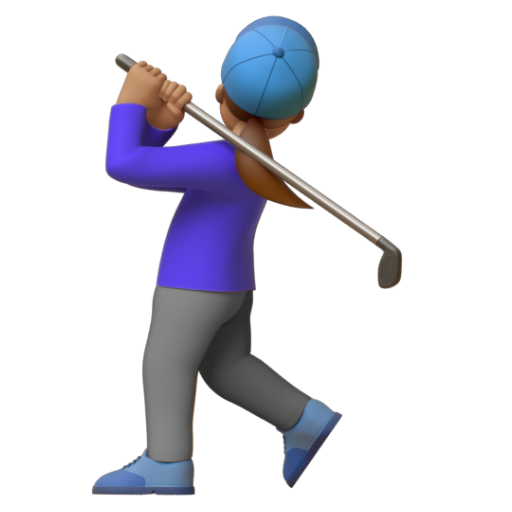 Emoji Người phụ nữ chơi gôn: màu da trung bình 🏌🏽‍♀ dạng 3D