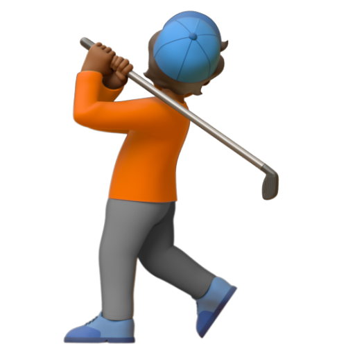 Emoji Người chơi gôn: màu da tối trung bình 🏌🏾 dạng 3D