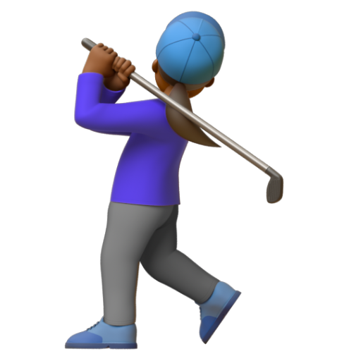 Emoji Người phụ nữ chơi gôn: màu da tối trung bình 🏌🏾‍♀ dạng 3D