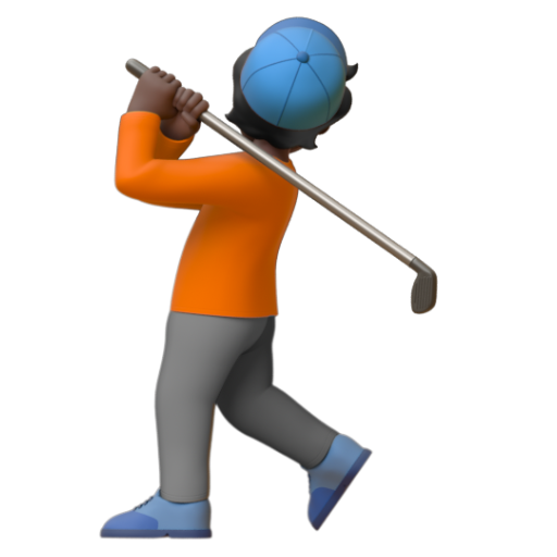 Emoji Người chơi gôn: màu da tối 🏌🏿 dạng 3D