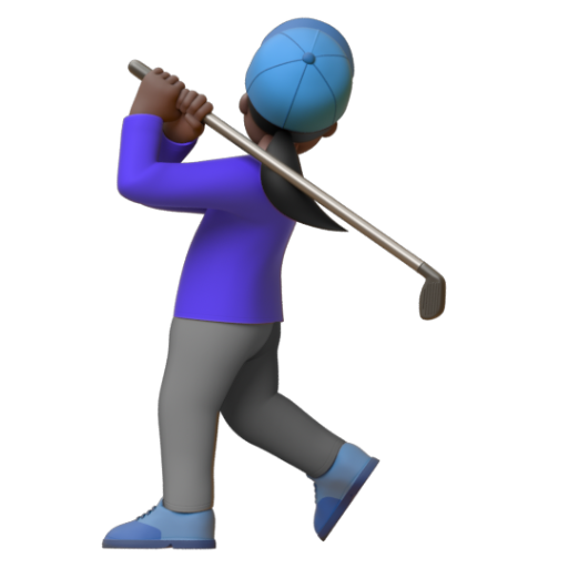 Emoji Người phụ nữ chơi gôn: màu da tối 🏌🏿‍♀ dạng 3D