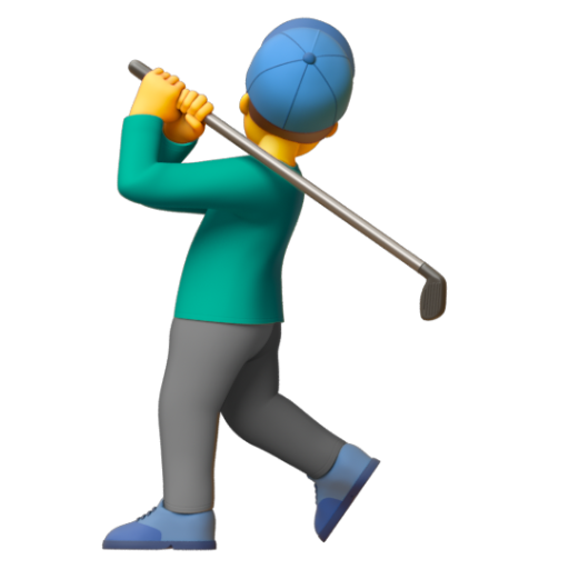 Emoji Người đàn ông chơi gôn 🏌‍♂ dạng 3D