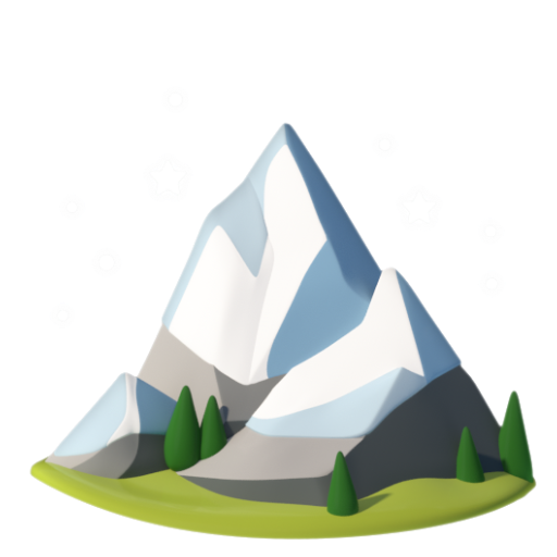 Emoji Đỉnh núi phủ tuyết 🏔 dạng 3D