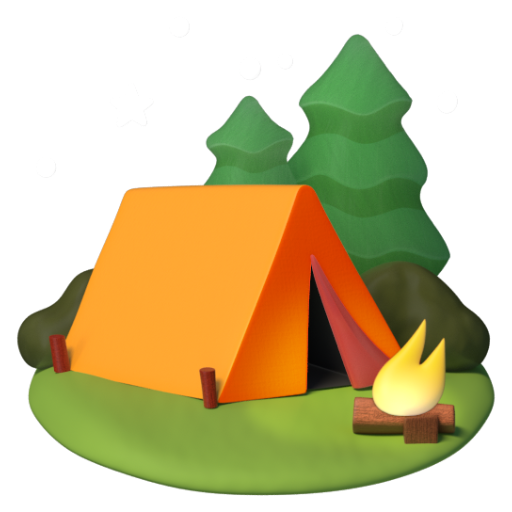 Emoji Cắm trại 🏕 dạng 3D