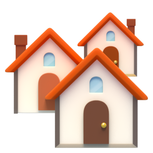 Emoji Những ngôi nhà 🏘 dạng 3D