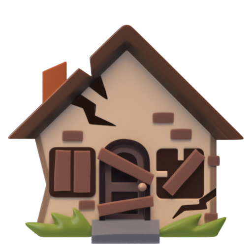 Emoji Ngôi nhà bỏ hoang 🏚 dạng 3D