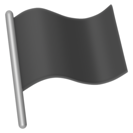 Emoji Cờ đen 🏴 dạng 3D