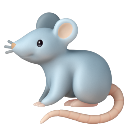 Emoji Chuột cống 🐀 dạng 3D