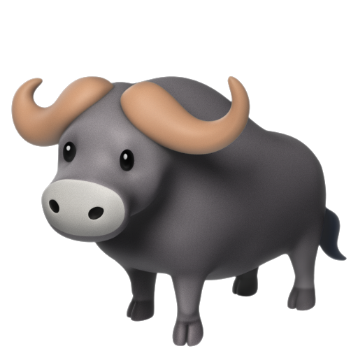 Emoji Trâu nước 🐃 dạng 3D