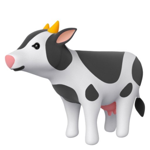Emoji Bò cái 🐄 dạng 3D