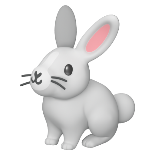 Emoji Thỏ 🐇 dạng 3D
