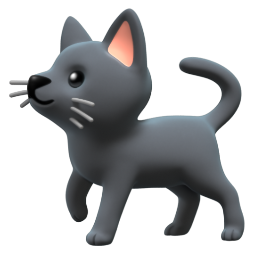 Emoji Mèo đen 🐈‍⬛ dạng 3D