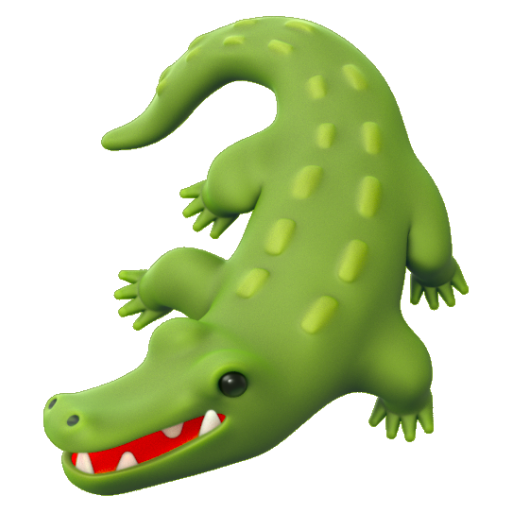 Emoji Cá sấu 🐊 dạng 3D
